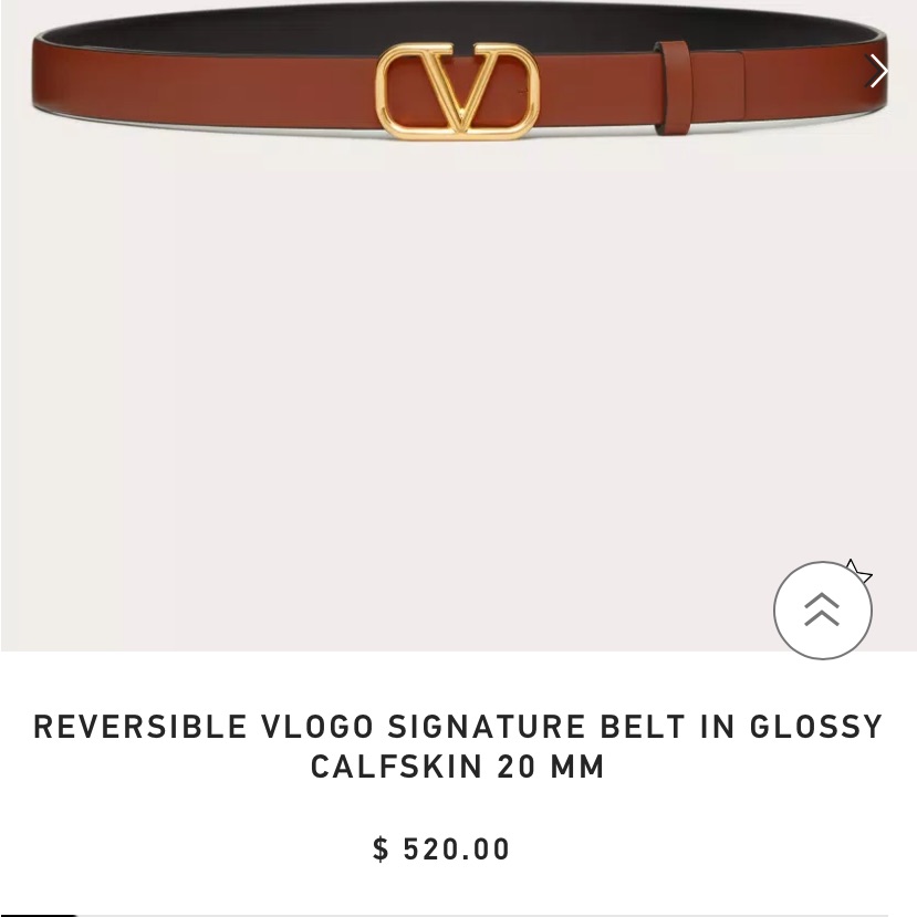 Valentino 20 Mm Reversible Belt.